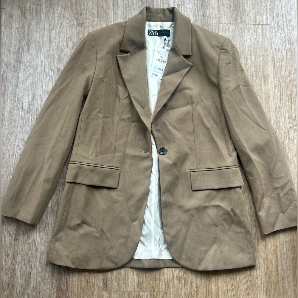 Zara Tan Oversized Blazer - new with tags